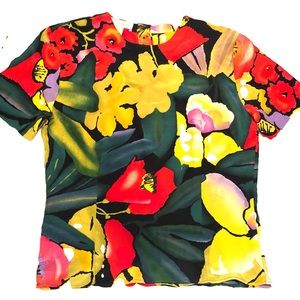 Vintage silk floral Jones NY top